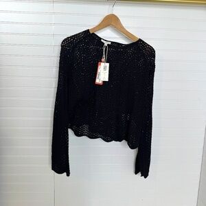 Never worn- New without tags Z Supply Donovan Crochet Sweater Black Small